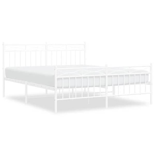 Sengestel - EKSKLUSIV HUS - 150 x 200 cm - Stål - Hvid - Lamelseng Vit