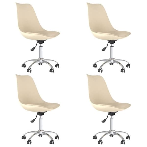 Maison Exclusive - Snurrande matstolar set om 4 Creme Tyg