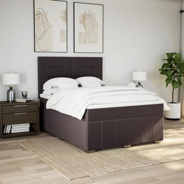 Maison Exclusive - Seng med lameller og mørkebrun madras 160x200 cm