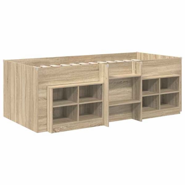 Maison Exclusive - Loft sängram med 3-delars garderob Ek Sonoma