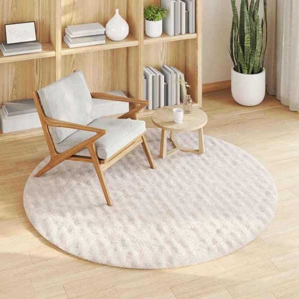 Maison Exclusive - Pyöreä pinta matto SIROLO Beige Ø 160 CM Polyester