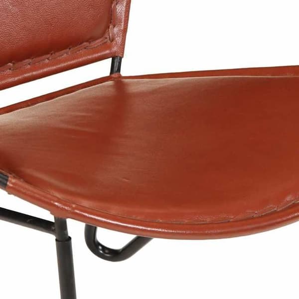Maison Exclusive - Stol i äkta brunt läder kastanj