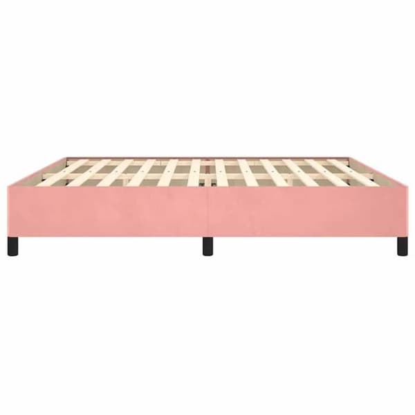 Maison Exclusive - Sängram utan madrass rosa 200x200 cm sammet