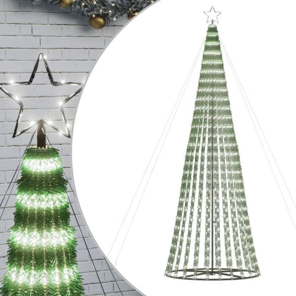 Juletræ - EKSKLUSIV HUS - 688 LED - 300 cm - Kold hvid - 8 lys effekter Grön