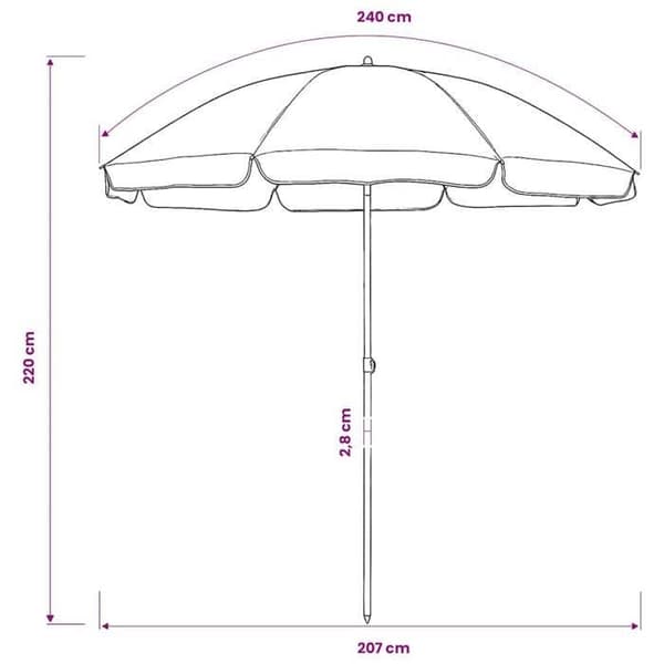 Maison Exclusive - Grön strandparasol 240 cm