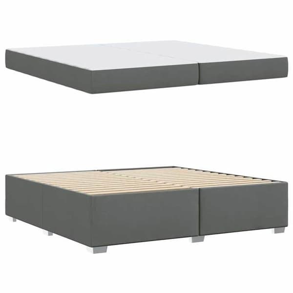 Maison Exclusive - Sengestel med madras Mørkegrå 200 x 200 cm stof Mörkgrå