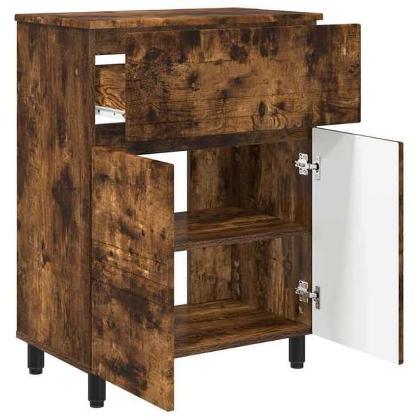 Maison Exclusive - Badeværelsesvaskeskab Røget eg 60 x 35 x 80 cm