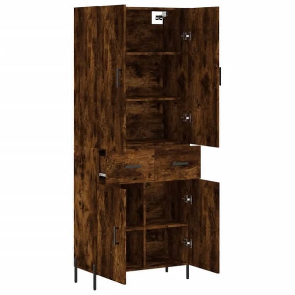 Maison Exclusive - Buffé hög Ek rökig 69,5x34x180 cm Ingenjörsträ Rökt ek