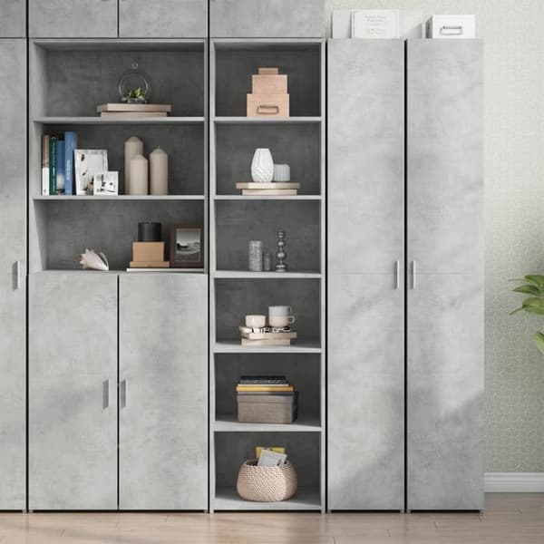 Maison Exclusive - Buffé hög grå betong 45x41x185 cm ingenjörsträ