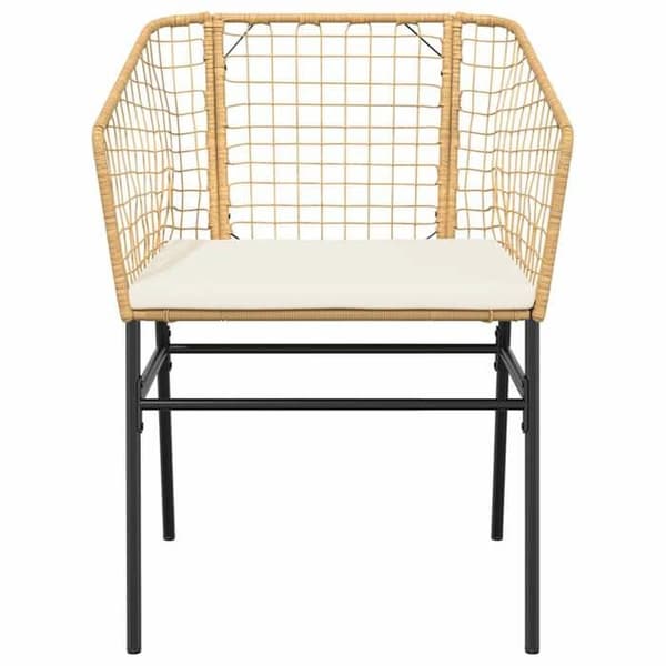 Havemøbler - EKSKLUSIVT HUS - 3 dele - Vævet harpiksmateriale (poly rattan) - Tempereret glasplade - Vaskbare puder kastanj