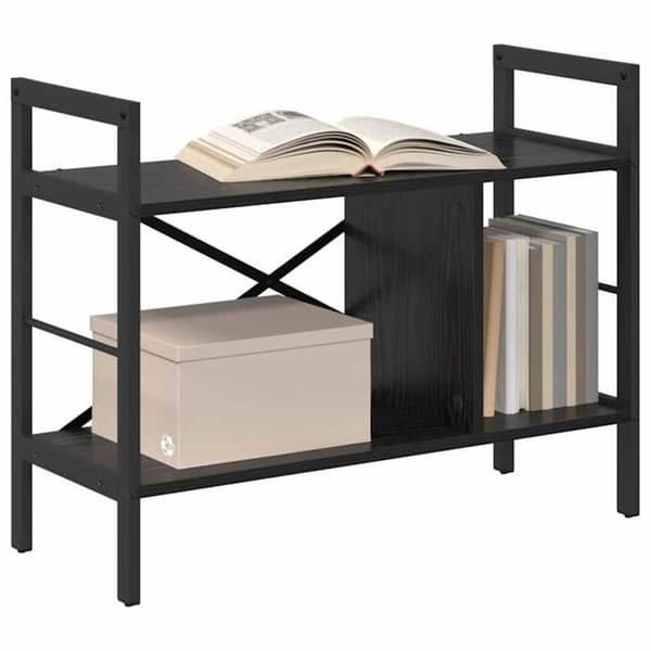 Bibliotek - EKSKLUSIV HUS - 75 x 30 x 58,5 cm - Ingeniørtræ - Robust stålramme - Industriel stil Ej specificerat