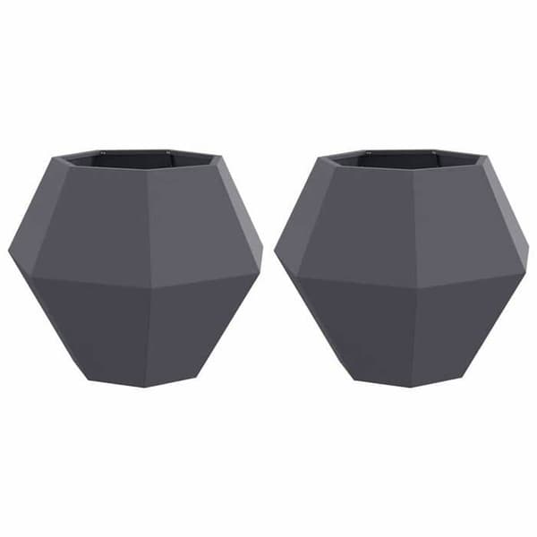 Maison Exclusive - Jardinière 2 st Anthracite 75 x 75 x 60 cm Stål