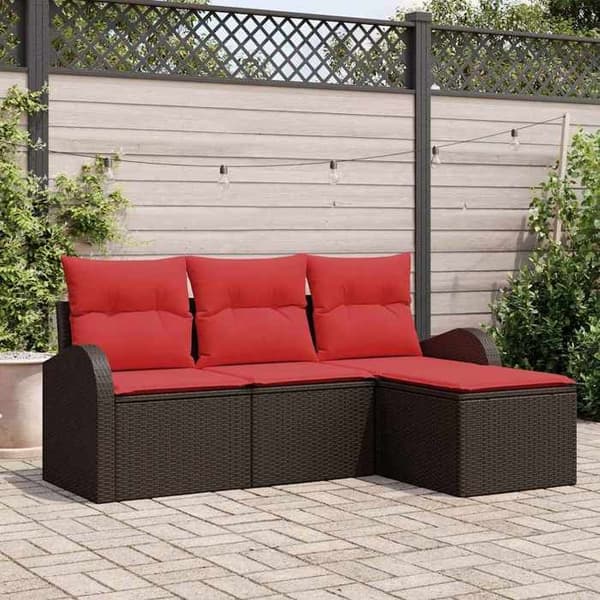 Maison Exclusive - Set med bruna polyrottingträdgårdsmöbler brun