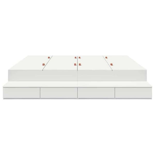 Maison Exclusive - Sängram med förvaring Vit 180 cm Ingenjörsträ Vit