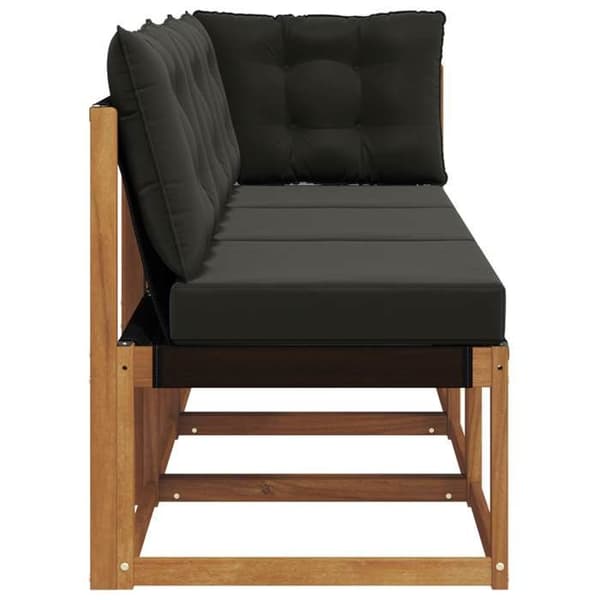 Udendørs sofa - EKSKLUSIV HUS - 3 stk - Massiv akacie - Modulerbar - Polyesterpuder Naturlig