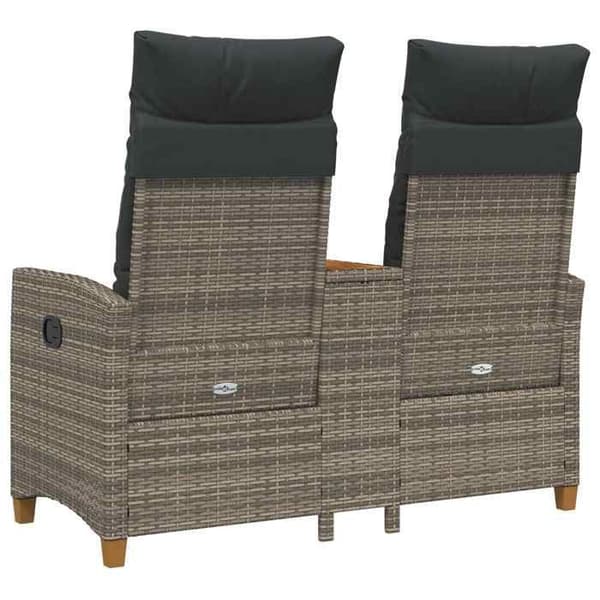 Havemøbel - EKSKLUSIV HUS - 2 pladser - Justerbar ryg - Indbygget tebord - UV-resistent rattan