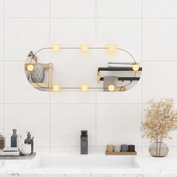 Vægspejl - Eksklusiv Hus - LED multi-mode - Oval 30x70 cm - USB-strømforsyning Vit varm