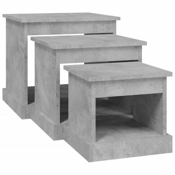 Maison Exclusive - 3 delar soffbord grå betong ingenjörsträ