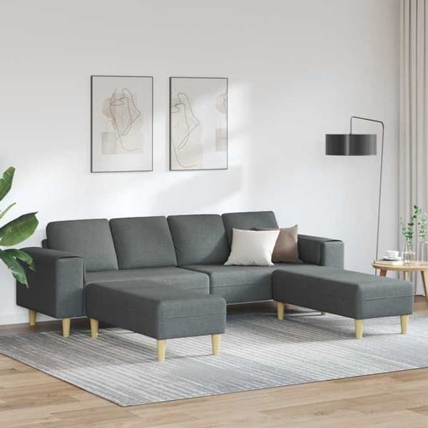 Maison Exclusive - 3 osan tummanharmaa polyesterinen olohuoneen sohva Mörkgrå