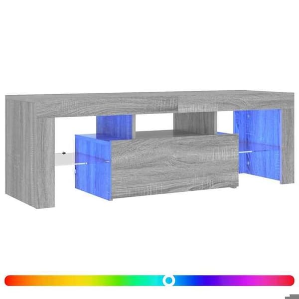 Maison Exclusive - TV-møbel med LED-lys sonoma grå 120x35x40 cm Sonoma grå