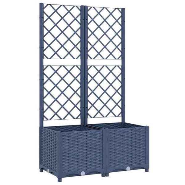 Maison Exclusive - Havekasse med gitter Blå Grå 80x40x136 cm PP