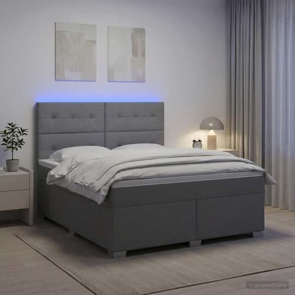 Maison Exclusive - Boxspring seng med madras Lys grå 140 x 190 cm Stof Ljusgrått