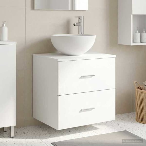 Maison Exclusive - Väggmonterad handfatmöbel Vit 49,5 x 35 x 63 cm Ingenjörsträ