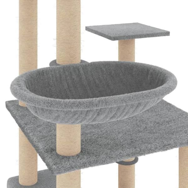 Maison Exclusive - Kattekradsetræ med sisal kløer i lys grå 141 cm ljusgrått