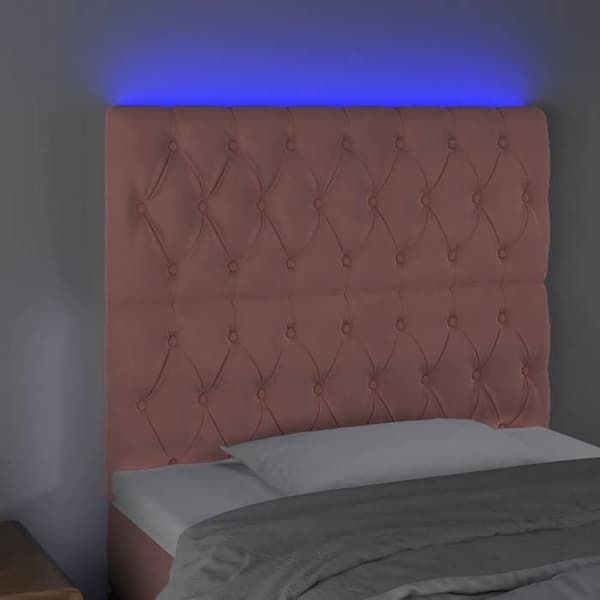 Maison Exclusive - LED-pääty 90x7x118/128 cm samettia, vaaleanpunainen Ros
