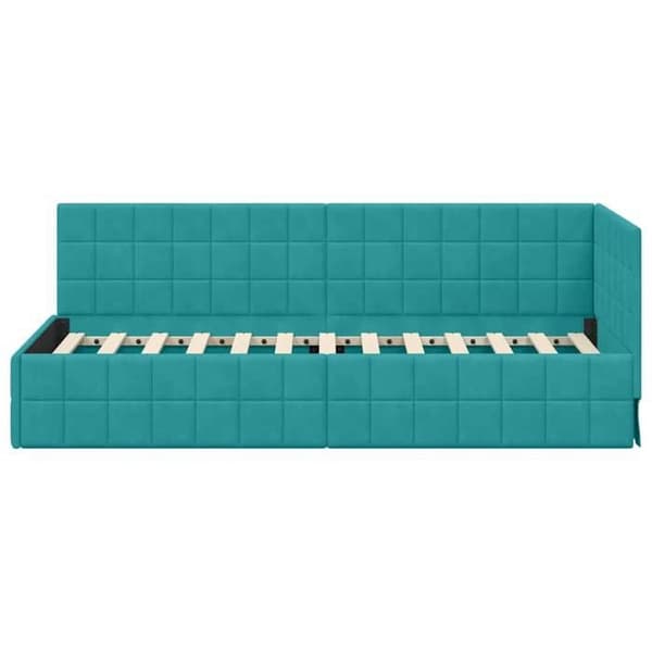 Maison Exclusive - Vinkel sengestel Turquoise 80 cm x 200 cm Velour