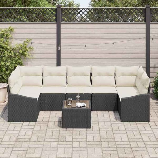 Maison Exclusive - Sæt af 8 pc Sofaer i Sort og Creme polyrotin