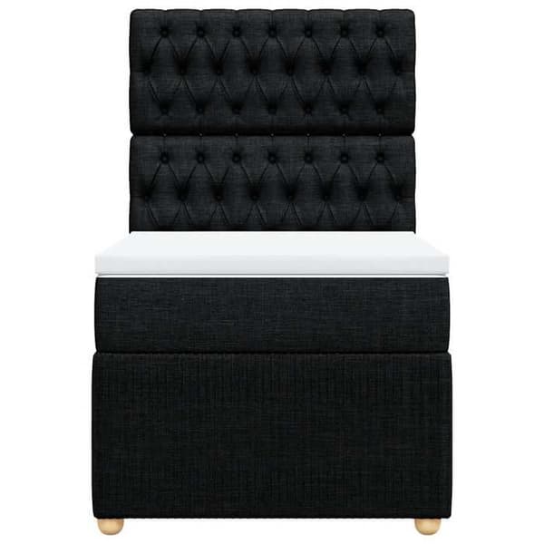 Maison Exclusive - Sengebund med lameller og madras Sort 100x200 cm Stof