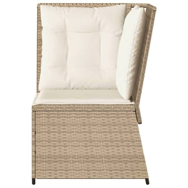Maison Exclusive - U-formad trädgårdsoffa med beige kuddar i flätad resin