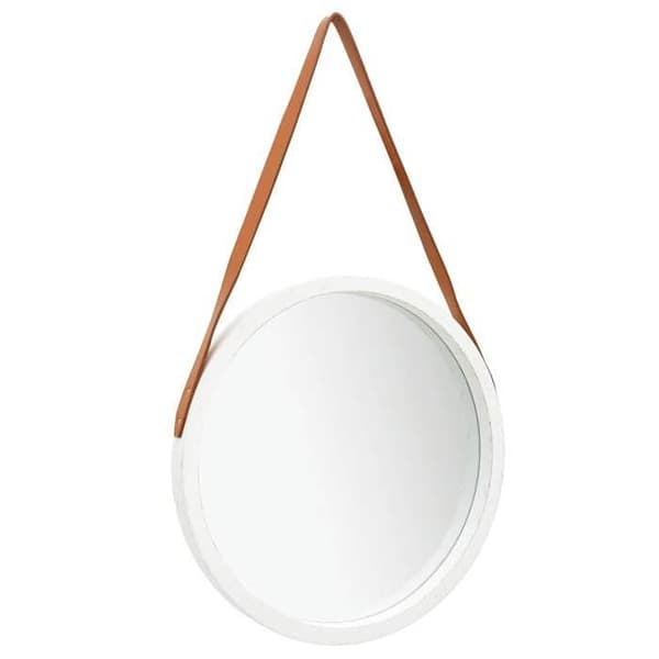 Maison Exclusive - Vægspejl med rem 50 cm Hvid
