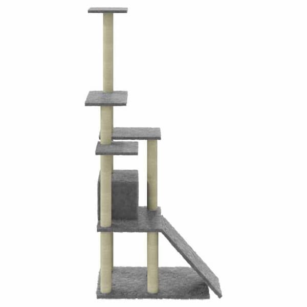 Maison Exclusive - Kattträd med sisal klöstrumpor Ljusgrå 155 cm ljusgrått