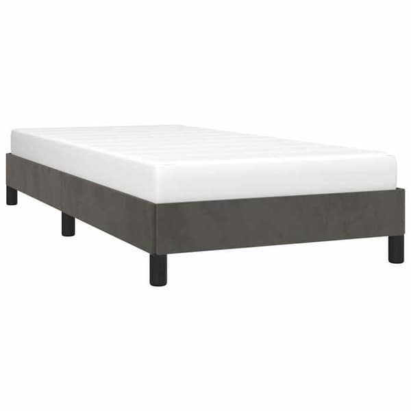 Sengestel - EKSKLUSIV HUS - Velour - Mørkegrå - 80 x 200 cm - Inkluderet lamelbund mörkgrå
