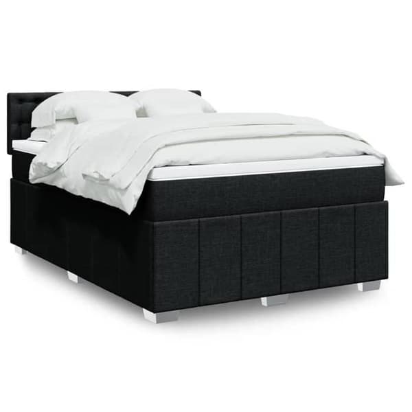 Sengestel med madras - Eksklusiv Hus - 140 x 190 cm - Sort - Pocketfjedre