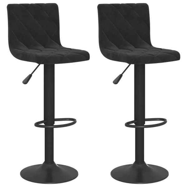 Maison Exclusive - Barstolar set om 2 Svart Sammet
