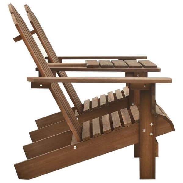 Maison Exclusive - Adirondack trädgårdsstolar med bord i brunt granträ brun
