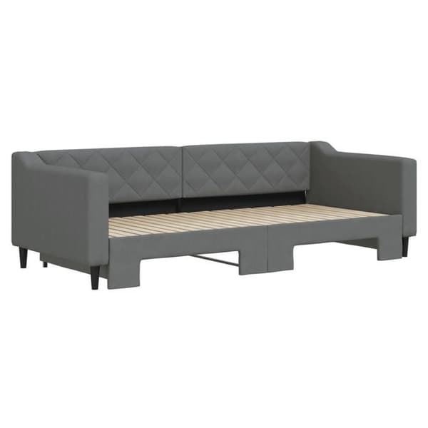Maison Exclusive - Päivävuode, jossa on alavuode ilman patjaa, tummanharmaa 90x200 cm