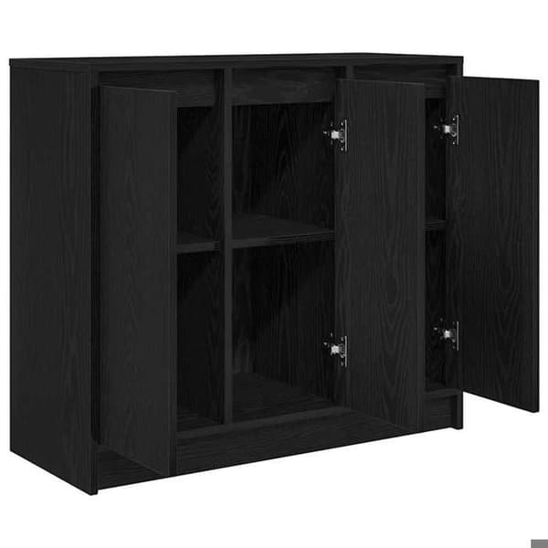 Maison Exclusive - Buffet i sort egetræ 85x34x76 cm i ingeniørtræ