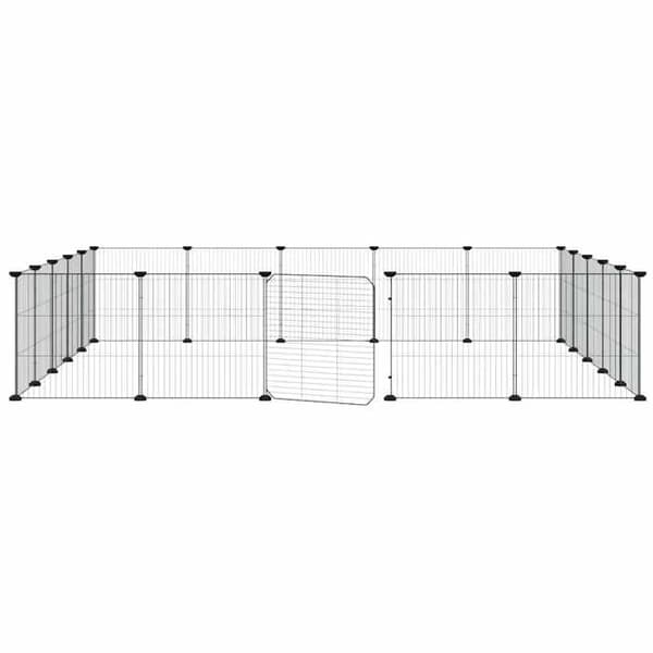 Maison Exclusive - 20-panelers kæledyrbur med sort dør 175x175x35 cm