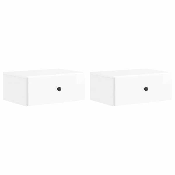 Maison Exclusive - Väggmonterad nattduksbord 2 st Vit glans 49 x 34,5 x 20 cm