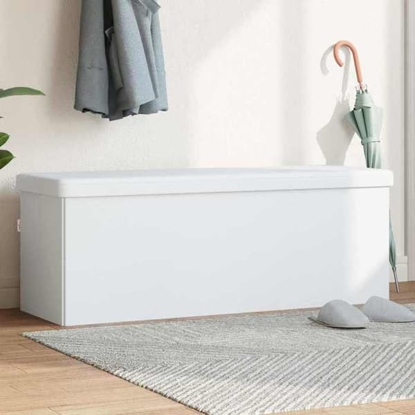 Maison Exclusive - Fällbar förvaringsbänk vit PVC