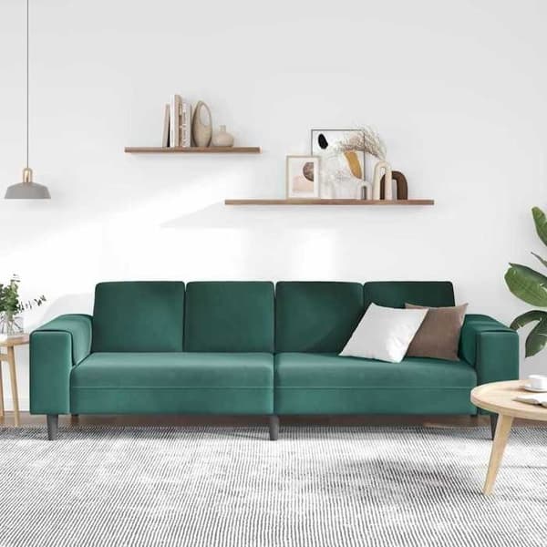 Soffa - EXKLUSIVT HUS - 250x77x76 cm - Mörkgrön - Polyester tyg - Nutida Mörkgrön
