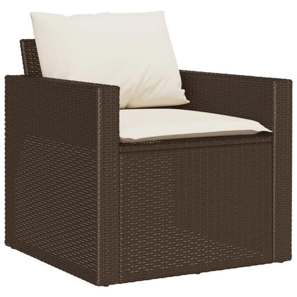 Maison Exclusive - Trädgårdsmöbler 4 delar med bruna kuddar i flätad resin