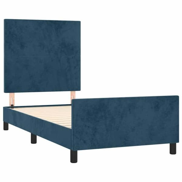 Maison Exclusive - Sängram utan madrass mörkblå 90x200 cm sammet