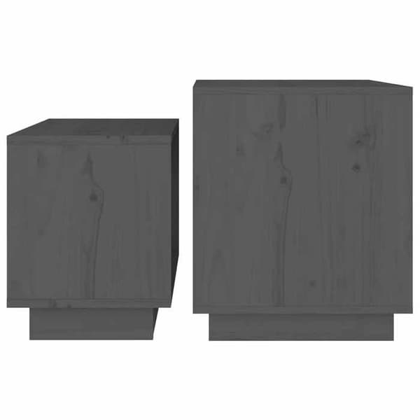Soffbord i set - EXKLUSIVT HEM - Nestande - Massivt trä - Grå - 2-delars set