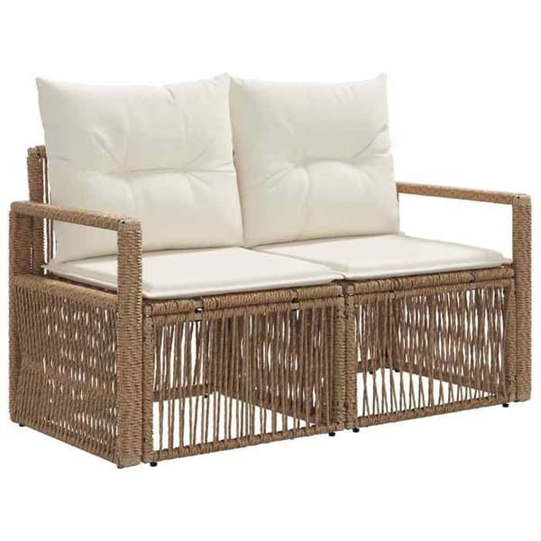 Maison Exclusive - 4 osan beige polyrottinkinen puutarhakalustesetti