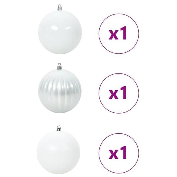 Maison Exclusive - Set med XXL Julkulor 3 st Vit Diam. 25 cm Plast Vit